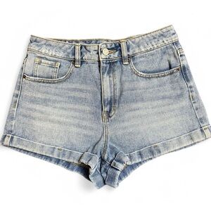 Pacsun High Waisted Light Wash Denim Mom Shorts 2” inseam size 27 -104M1
